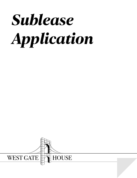 West Gate House Sublease Application